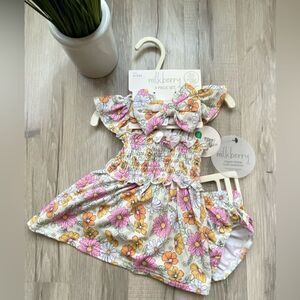 Milkberry Bamboo 3 piece Floral Baby Dress Set